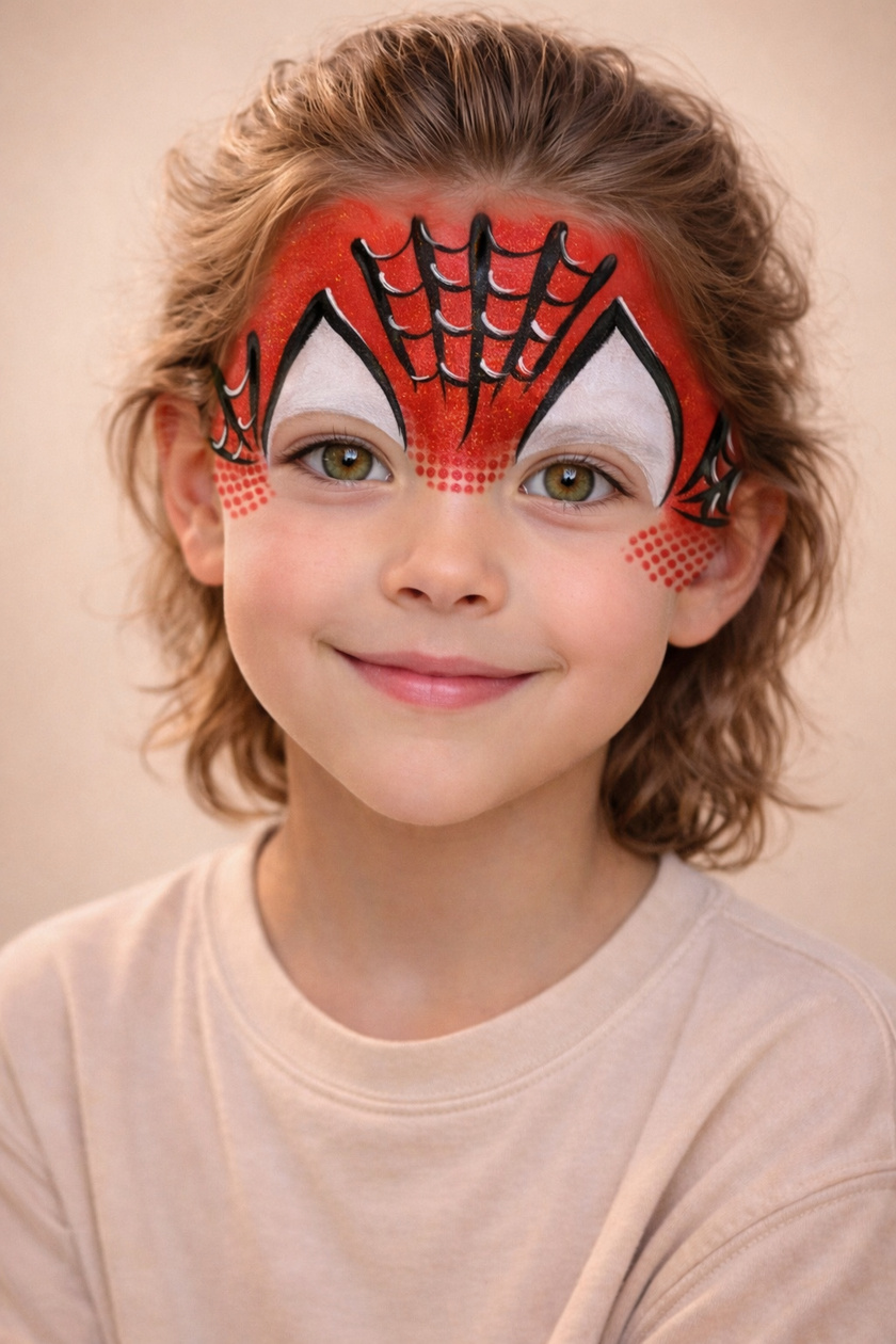 SpiderMan face paint SpiderMan face painting