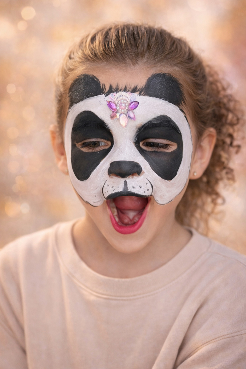Panda facepaint Panda facepaint