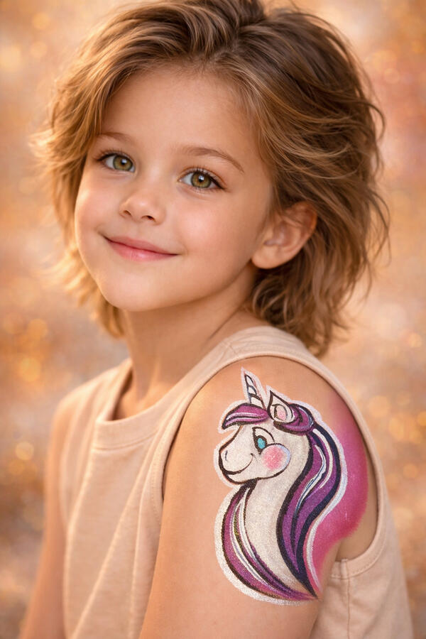 Unicorn on shoulder paint Unicorn on shoulder paint