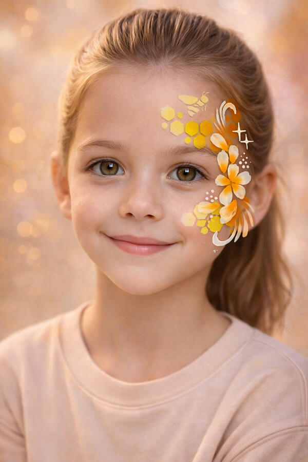 Half face petals facepaint Half face petals facepaint