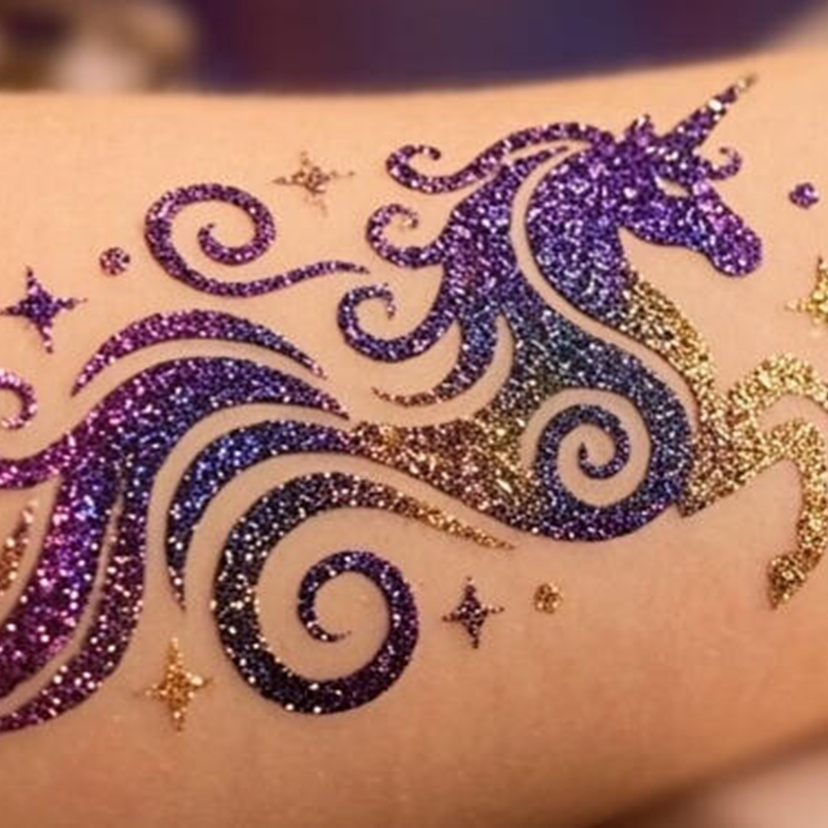 Unicorn glitter tattoo Unicorn glitter tattoo