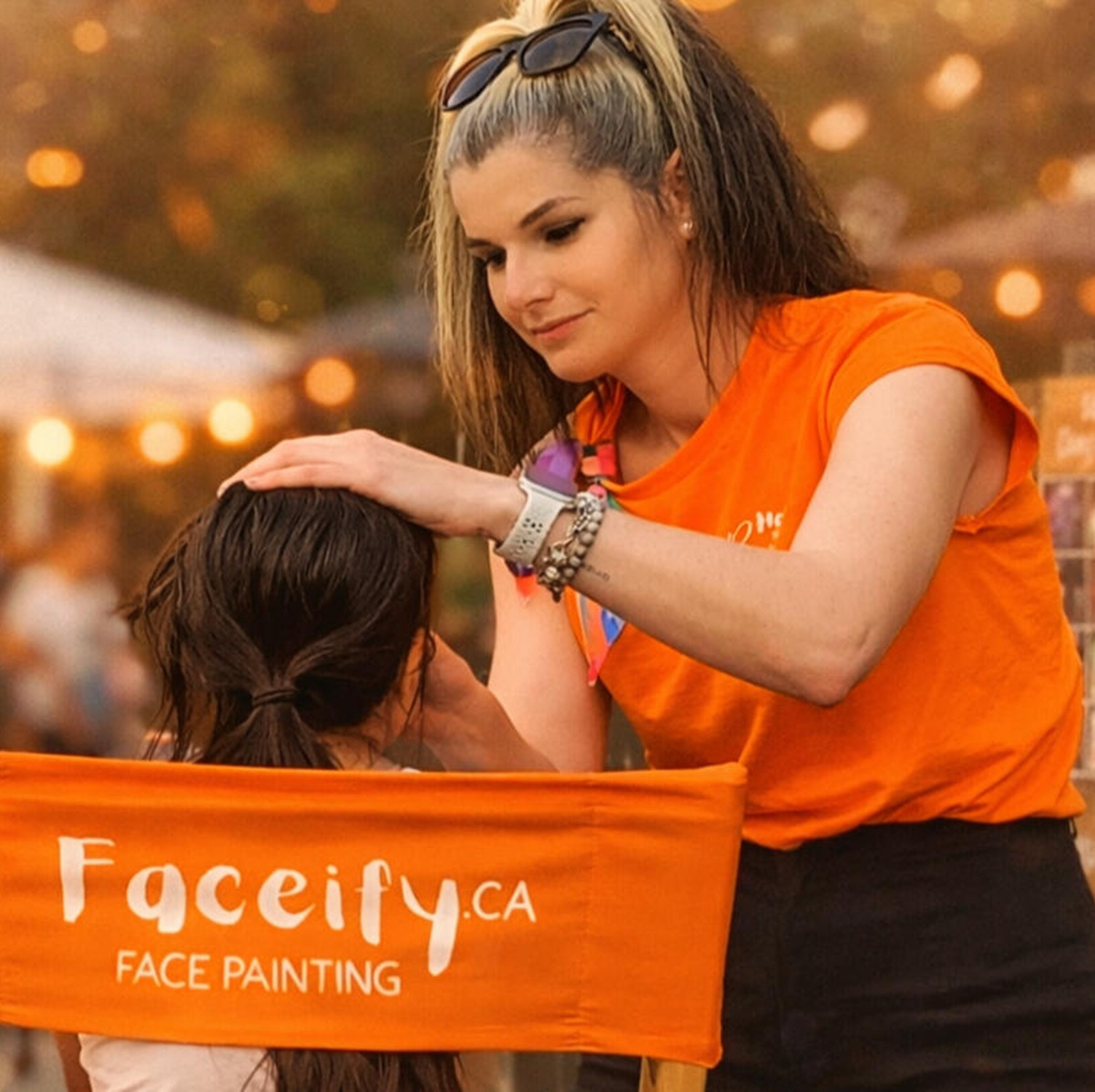 Berni the face painter in action Berni the face painter in action
