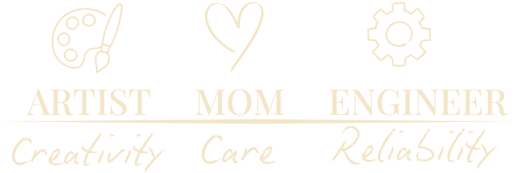Artist, mom, engineer statement logo Artist, mom, engineer statement logo